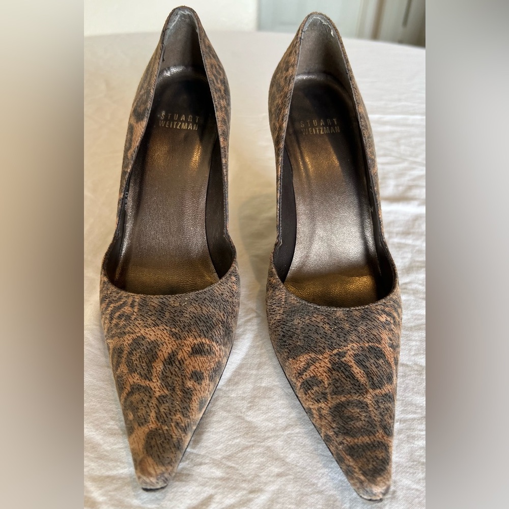 Stuart Weitzman Animal Print Pointy Toe Stiletto Pumps Size 7